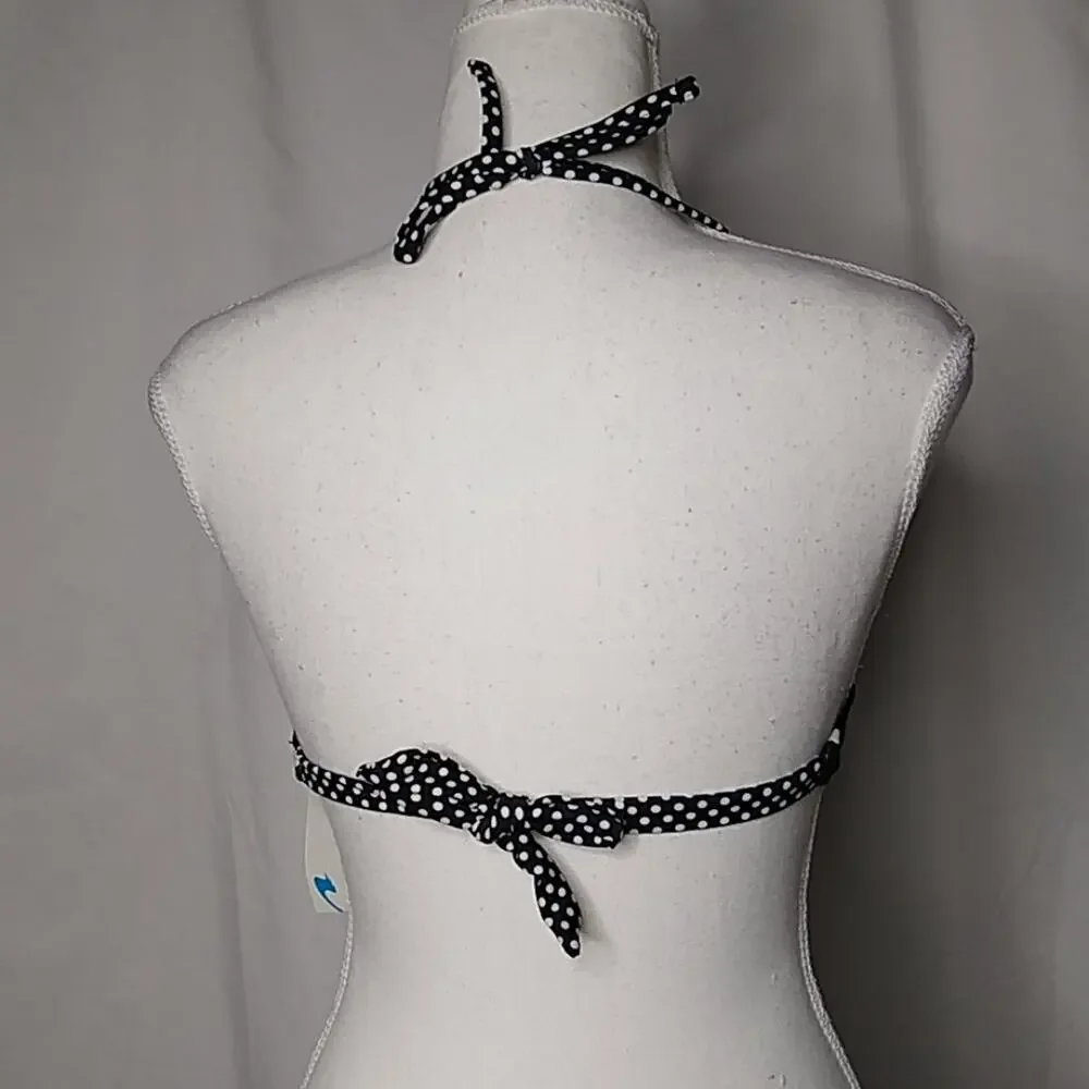 California Waves Black/White Polka Dot Bikini Top